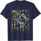 Camouflage American Flag Fishing Fisherman Bass Fish Men T-Shirt - T-Shirt | Navy