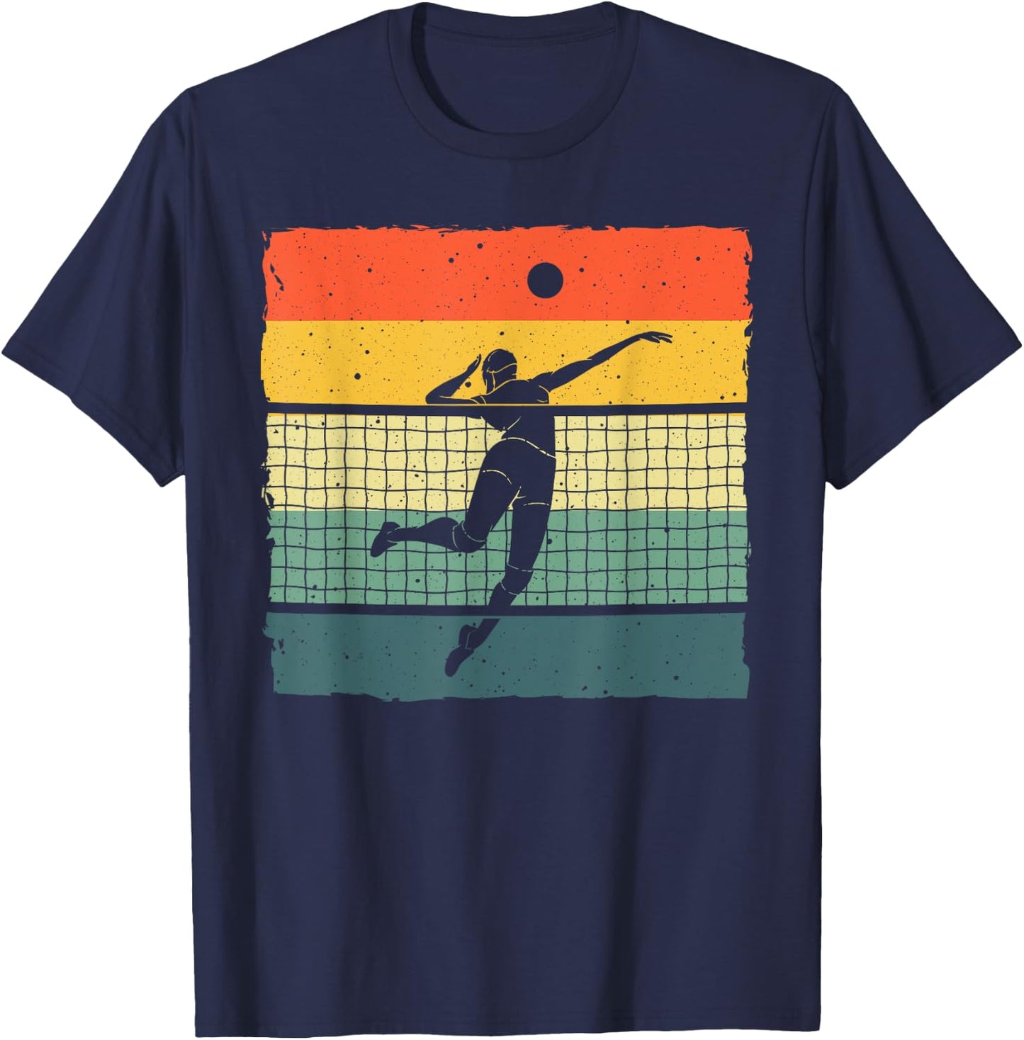 Vintage Volleyball Design Women Volleyball Player T-Shirt - T-Shirt | Navy