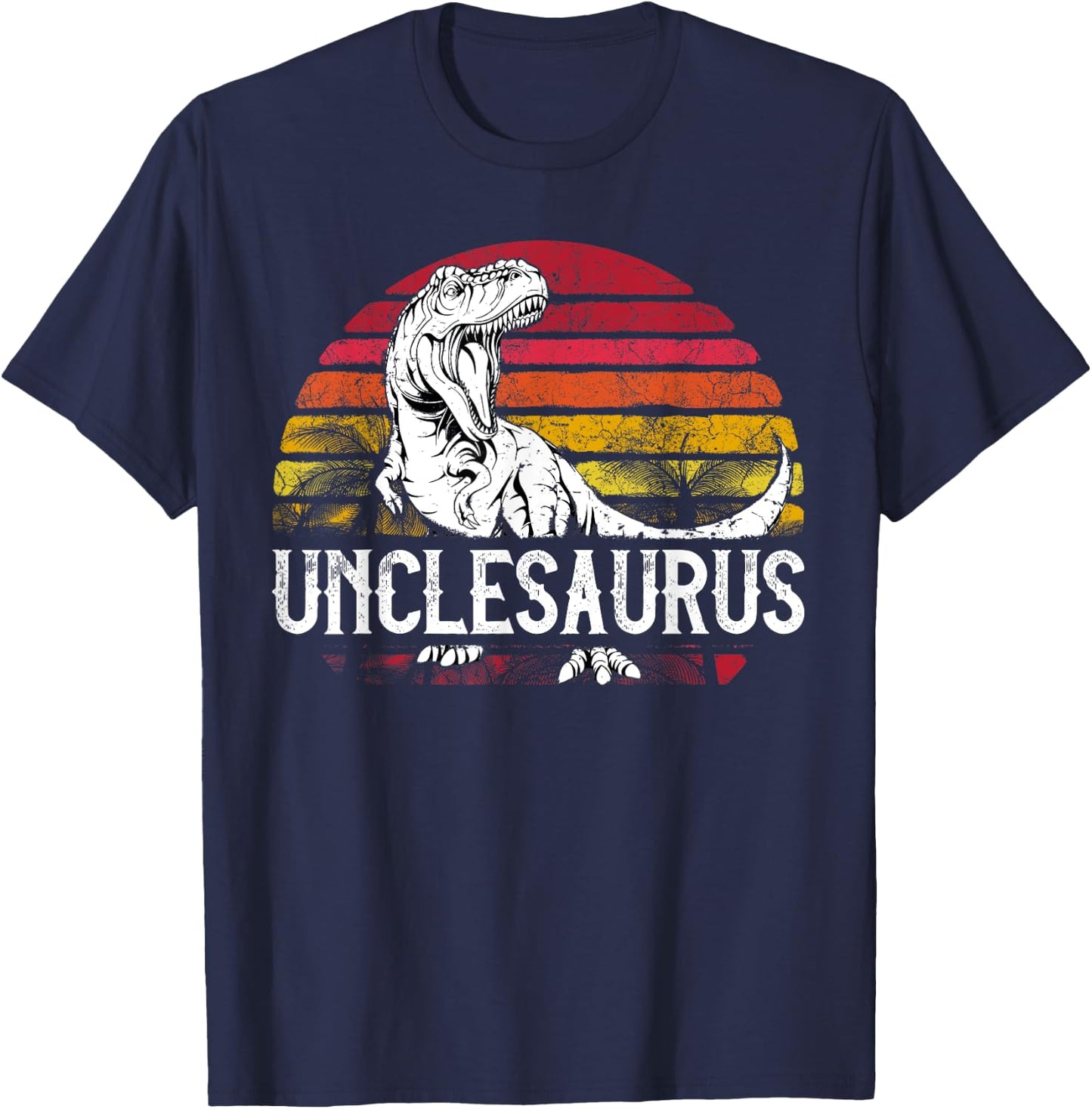 Father's Day Gift Unclesaurus Uncle Saurus T Rex T-Shirt - T-Shirt | Navy