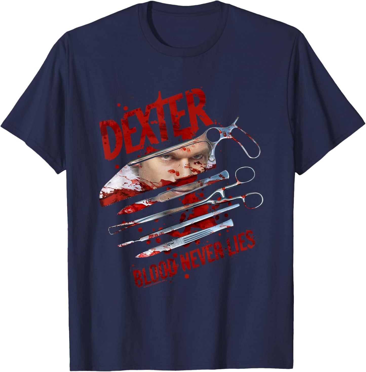 Dexter Blood Never Lies T-Shirt - T-Shirt | Navy