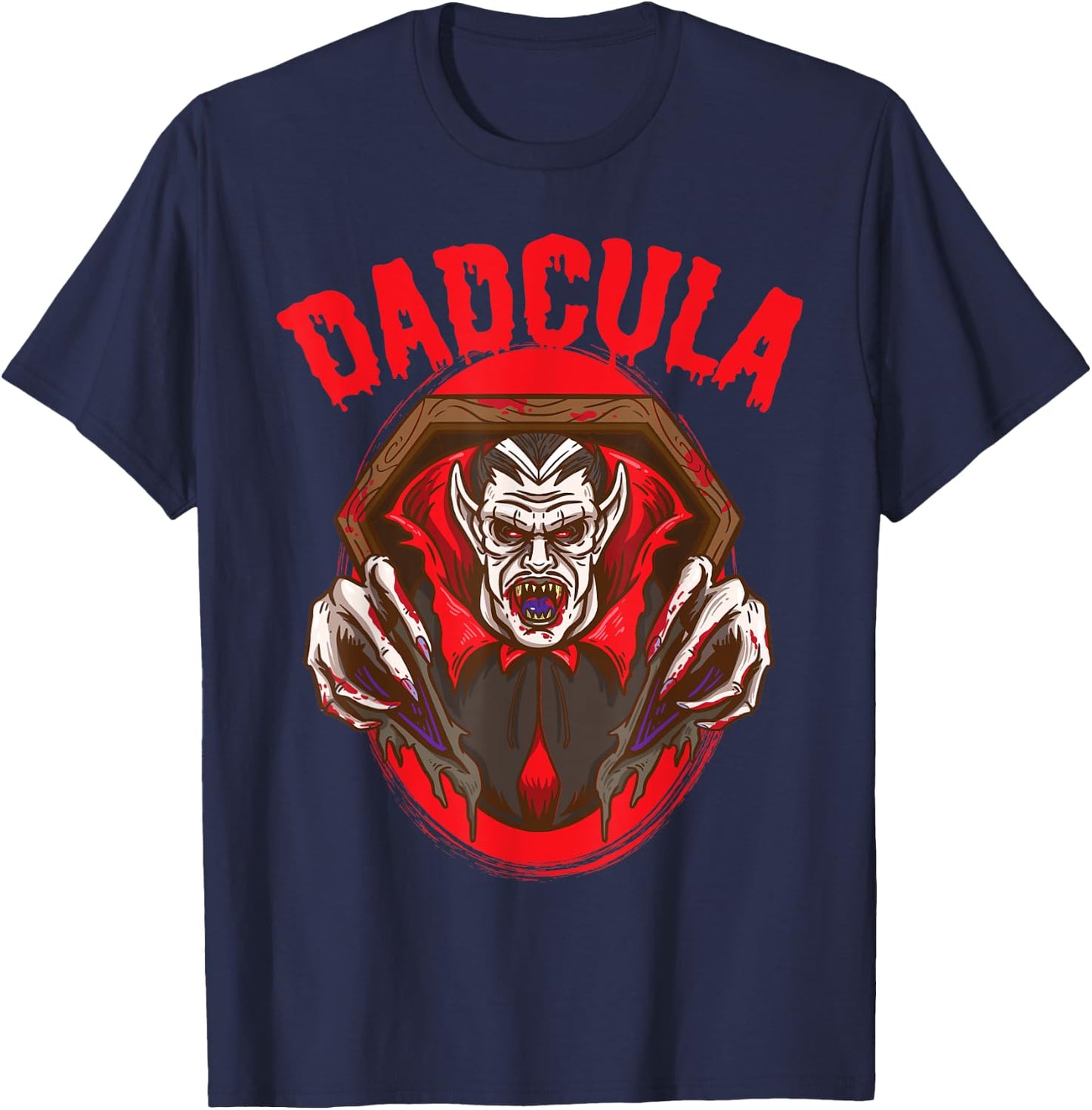 Dadcula Halloween Costume Dad Daddy Dracula Monster T-Shirt - T-Shirt | Navy