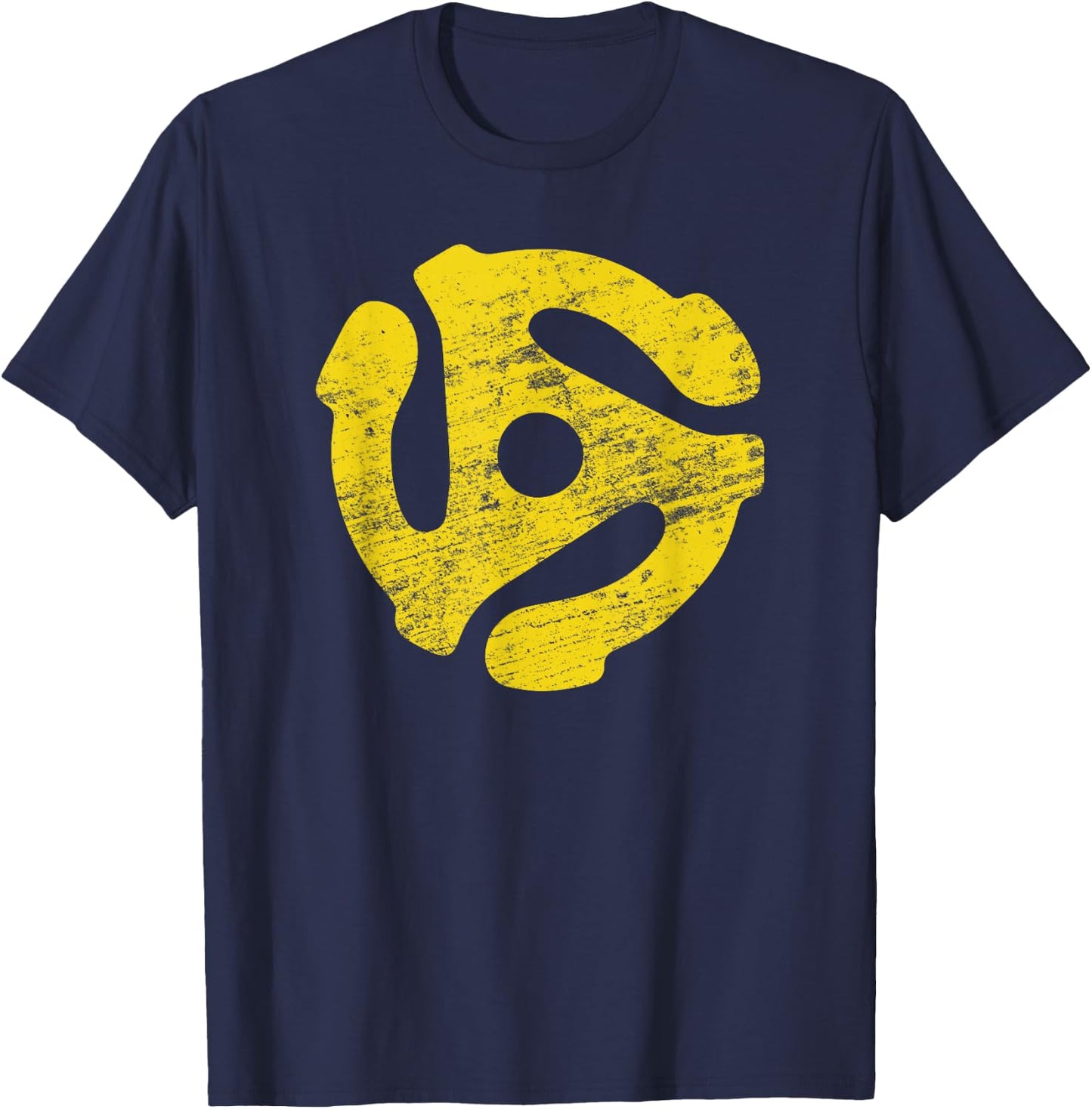 Vinyl Record 45 RPM Spindle Adapter T Shirt T-Shirt - T-Shirt | Navy