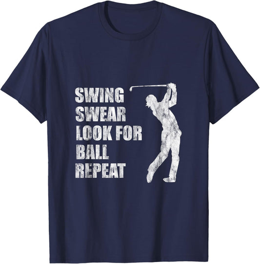 Swing Swear Look For Ball Repeat T-Shirt - T-Shirt | Navy
