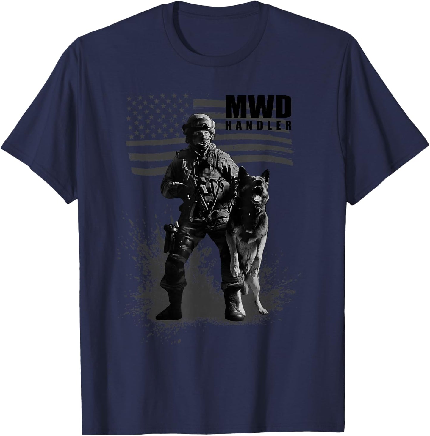 Military working dog handler Men Women Girls Kids T-Shirt - T-Shirt | Navy
