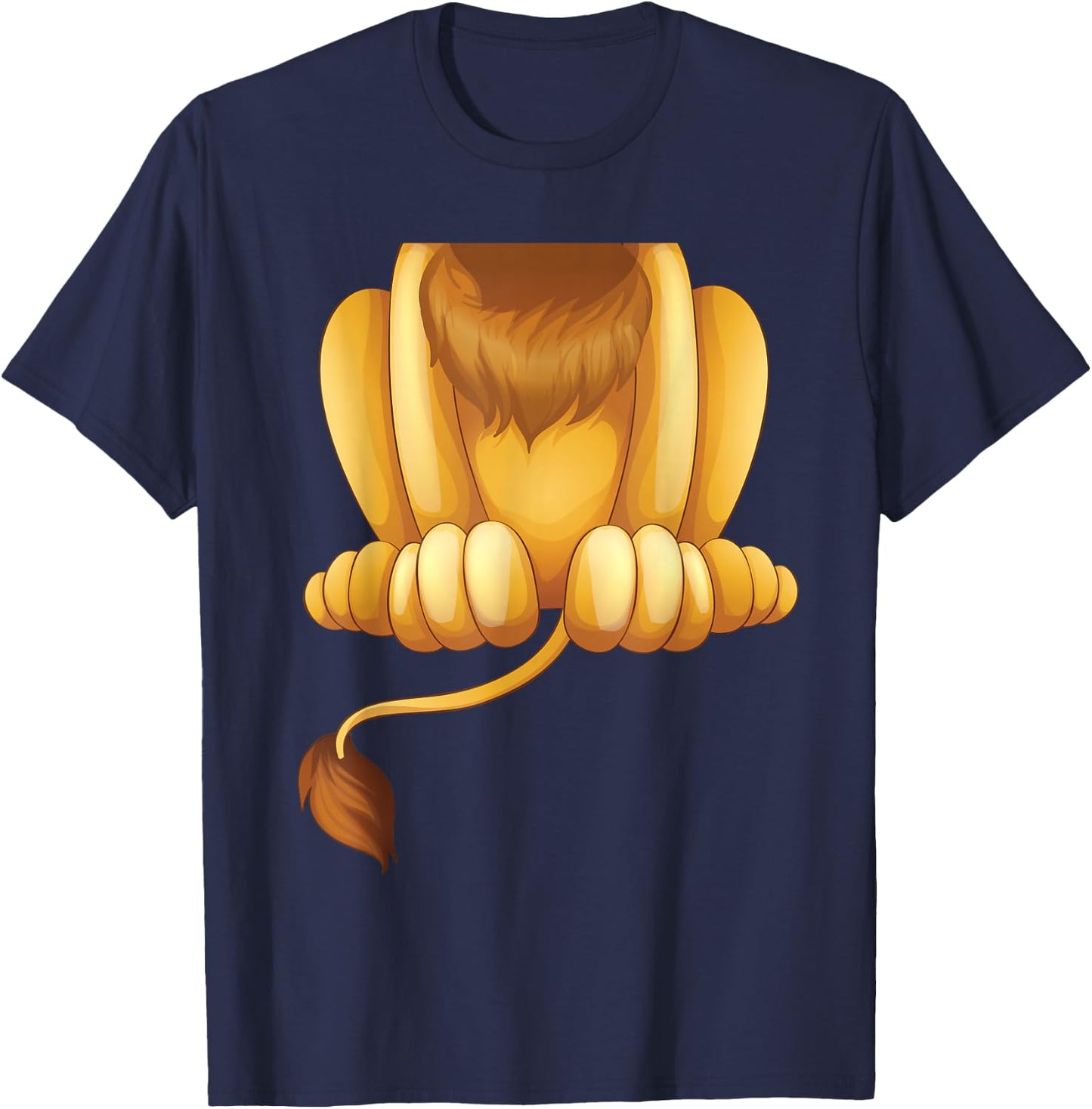 Headless Lion Lazy DIY Halloween Costume Funny Animal Body T-Shirt - T-Shirt | Navy