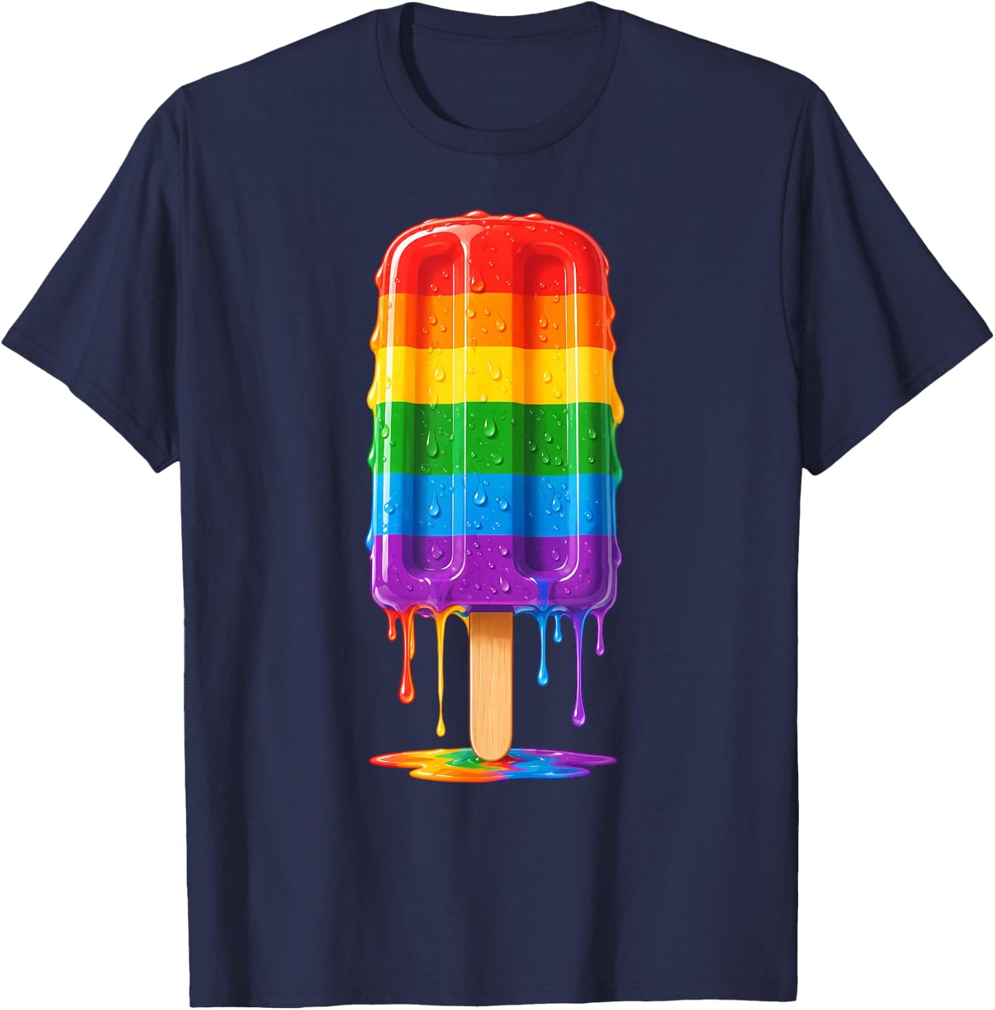 LGBT Shirts Ice Cream Rainbow LGBTQ Pride T-Shirt - T-Shirt | Navy