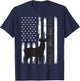 Whitetail Deer Hunting Hunter Buck Camo American Flag USA T-Shirt - T-Shirt | Navy