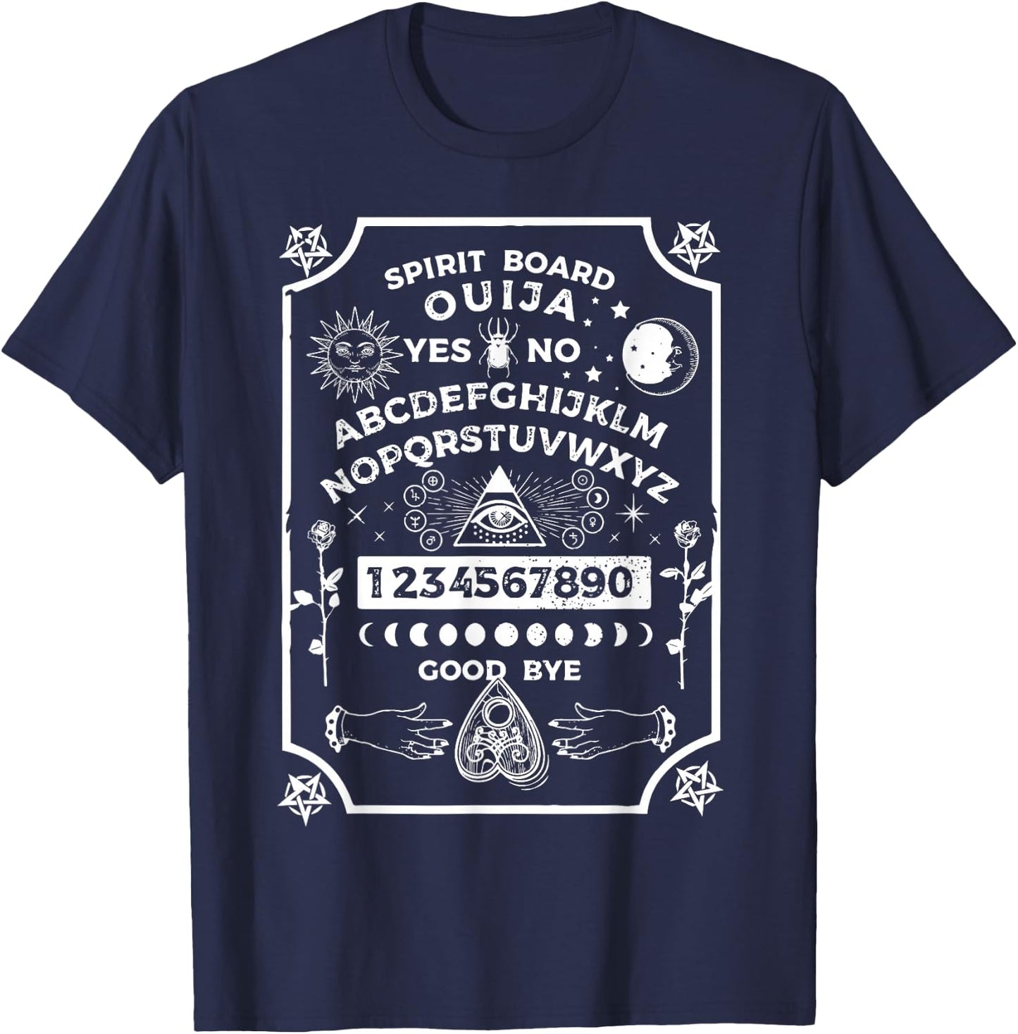 Spirit Board OUIJA Satanic T-Shirt - T-Shirt | Navy