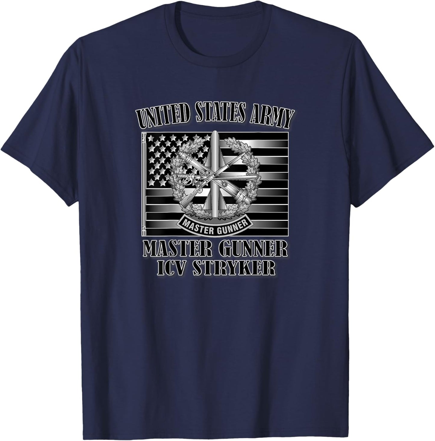 Master Gunner- ICV Stryker (Back Design) T-Shirt - T-Shirt | Navy
