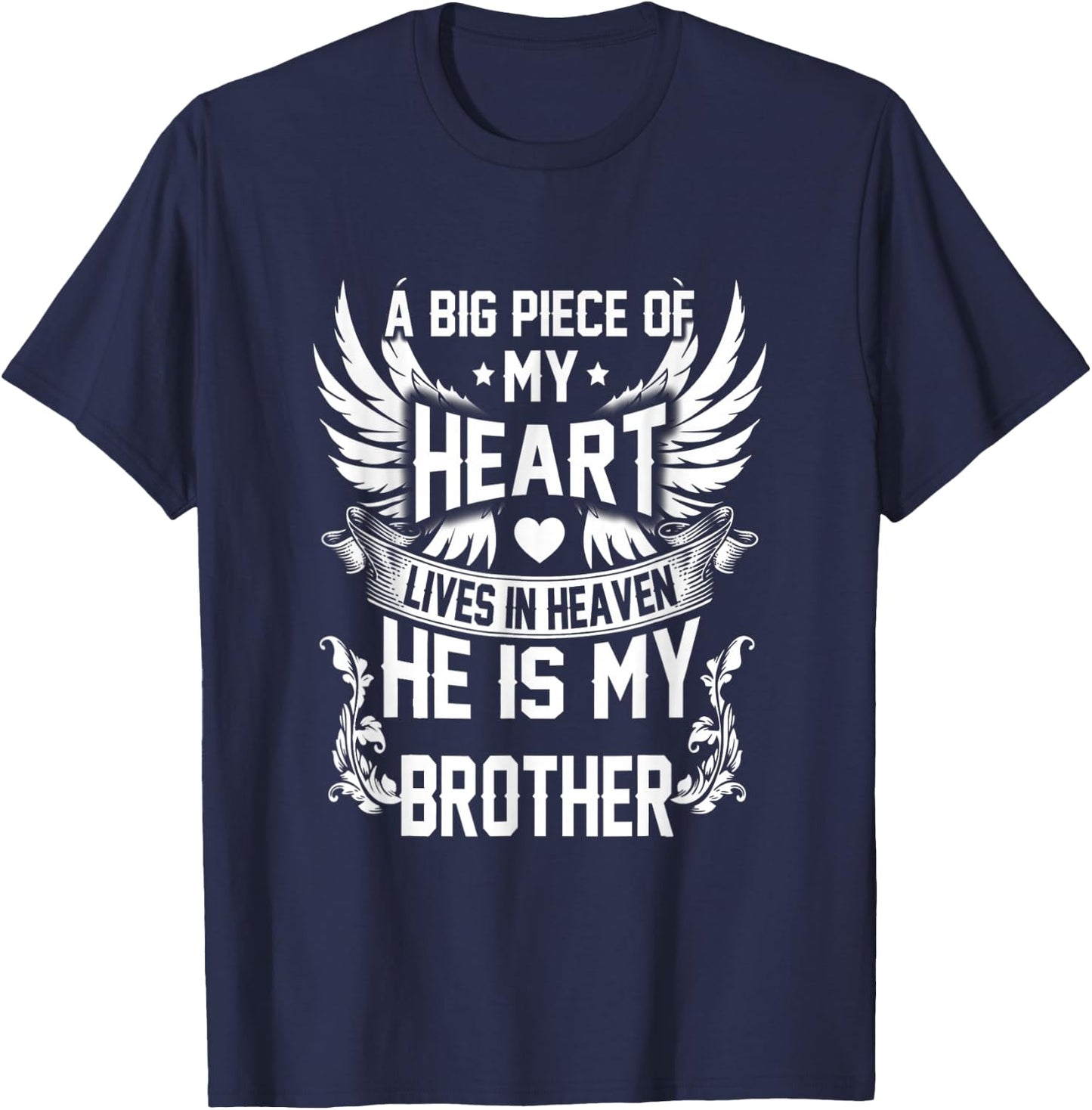 Brother My Angel Shirt in Memory of Brother in Heaven T-Shirt - T-Shirt | Navy
