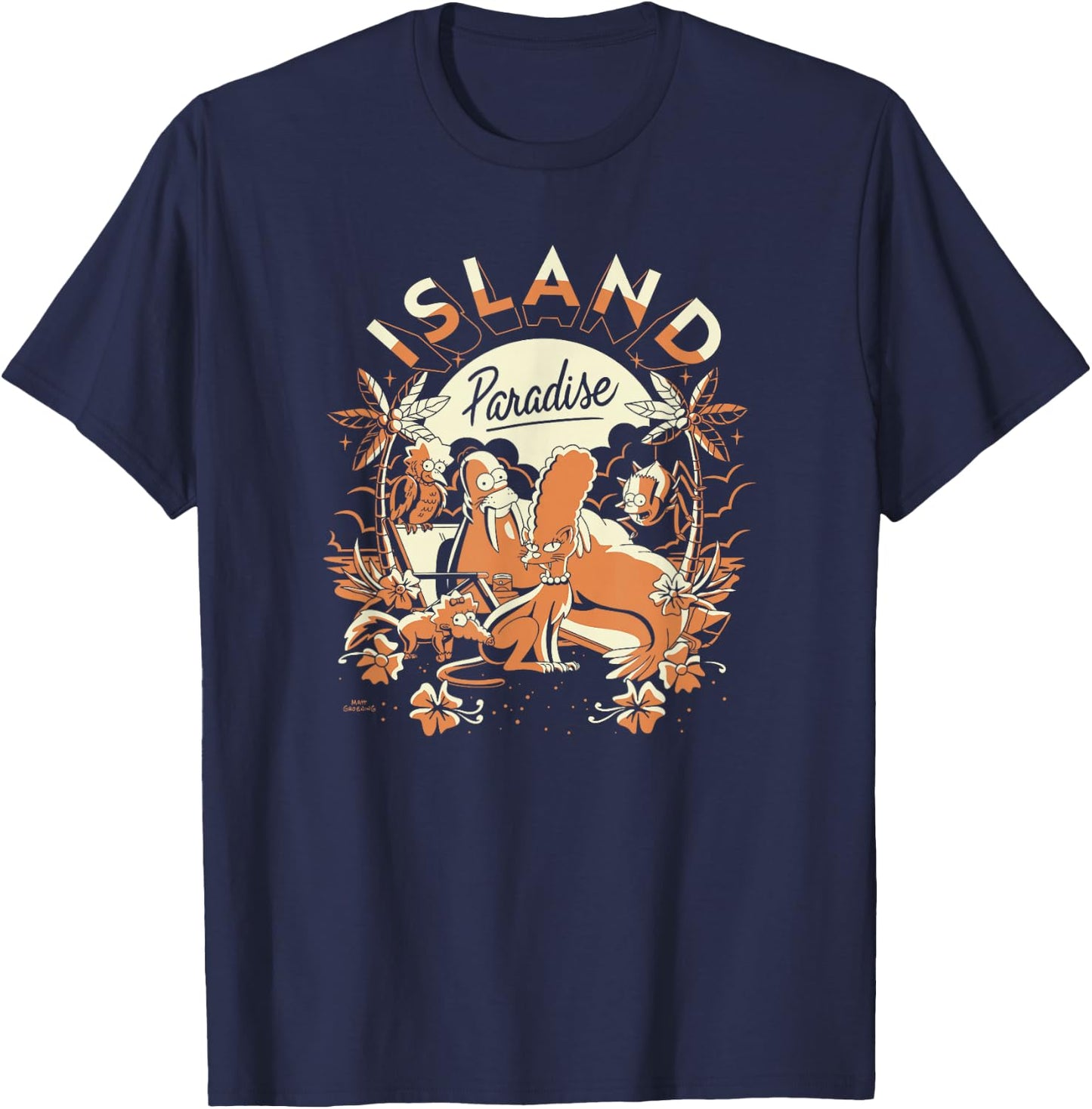 The Simpsons: Treehouse of Horror Island Paradise Group Alt T-Shirt - T-Shirt | Navy