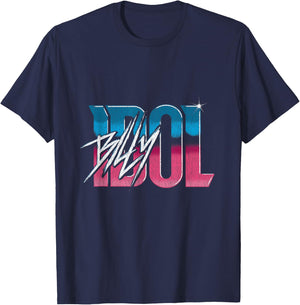 Billy Idol - Gradient Logo T-Shirt - T-Shirt | Navy