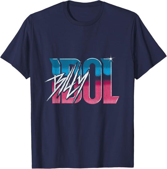 Billy Idol - Gradient Logo T-Shirt - T-Shirt | Navy