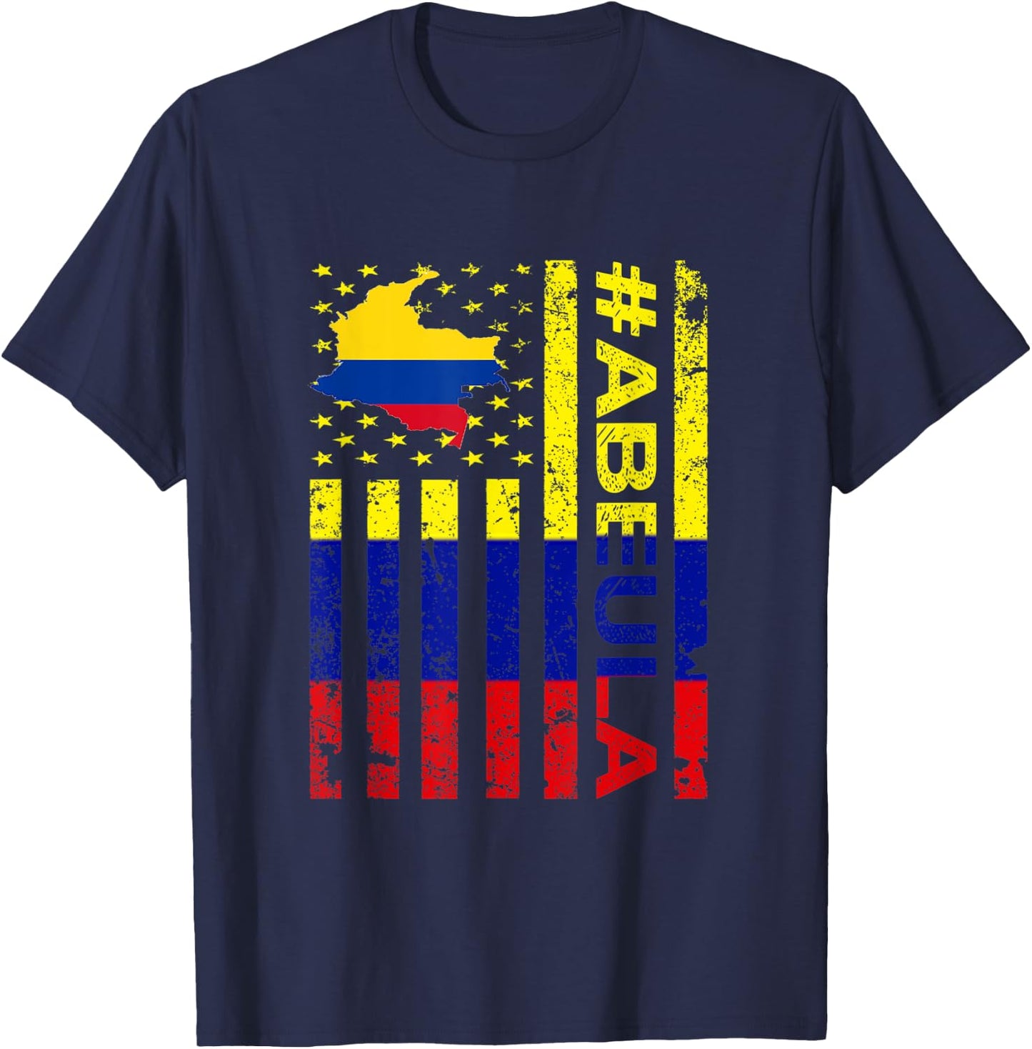 Abuela Colombian Grandma Colombia USA American Mother's Day T-Shirt - T-Shirt | Navy