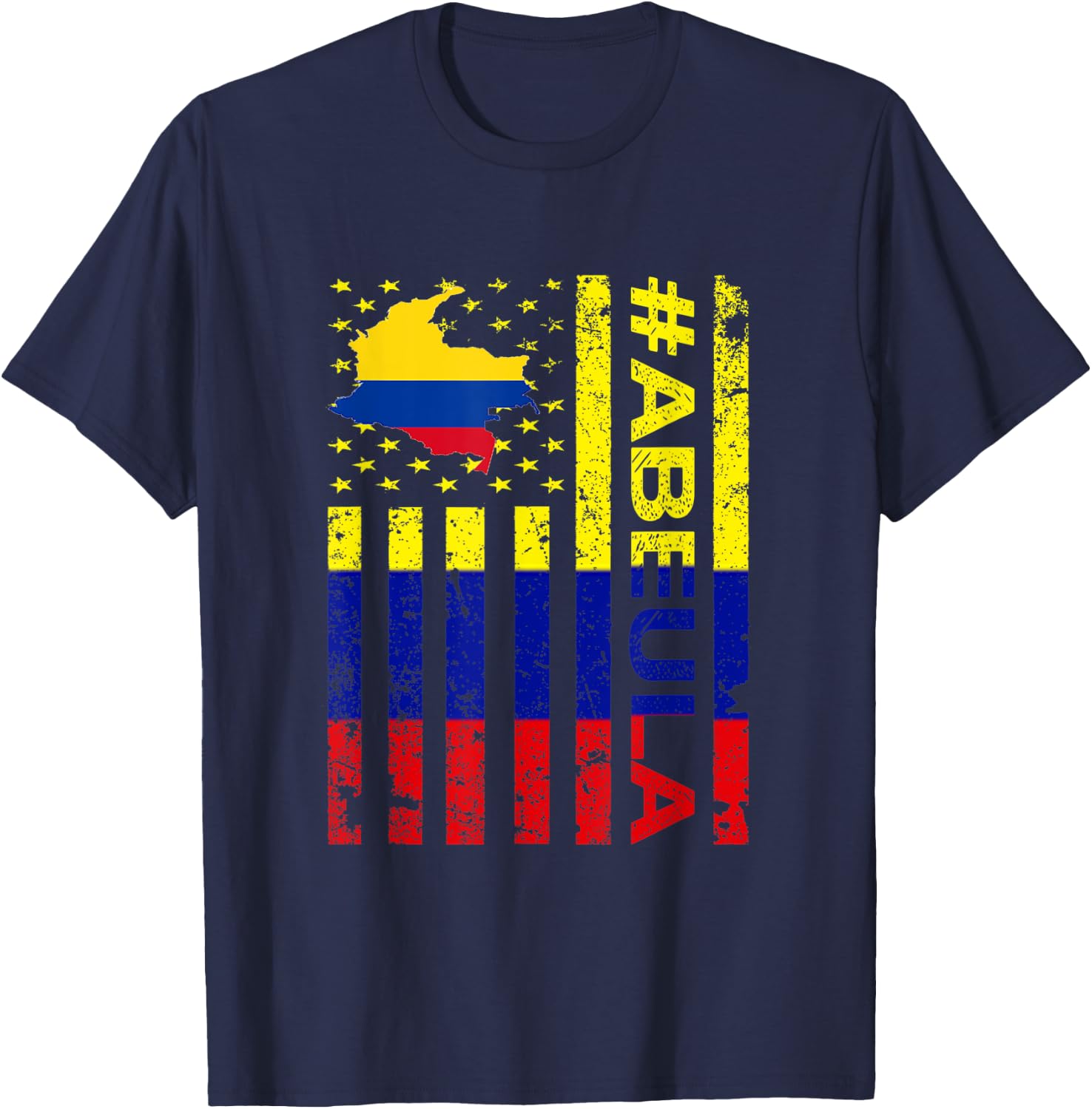 Abuela Colombian Grandma Colombia USA American Mother's Day T-Shirt - T-Shirt | Navy