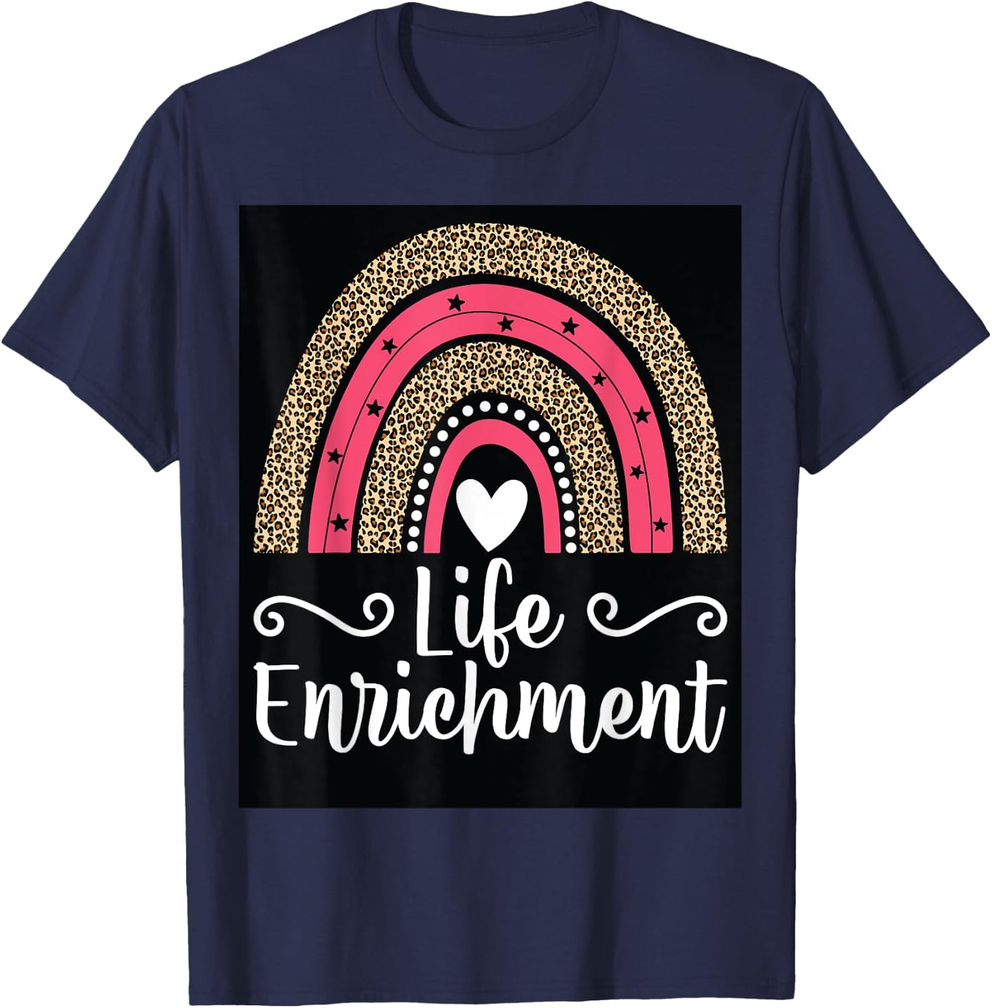 Life Enrichment Coordinator Rainbow Activity Director Gifts T-Shirt - T-Shirt | Navy