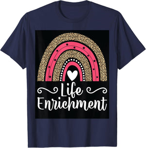 Life Enrichment Coordinator Rainbow Activity Director Gifts T-Shirt - T-Shirt | Navy
