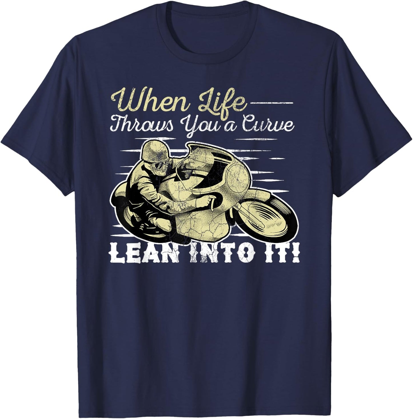 Funny Biker Quotes Motorcycle Motorbike Gears Biking Speed T-Shirt - T-Shirt | Navy