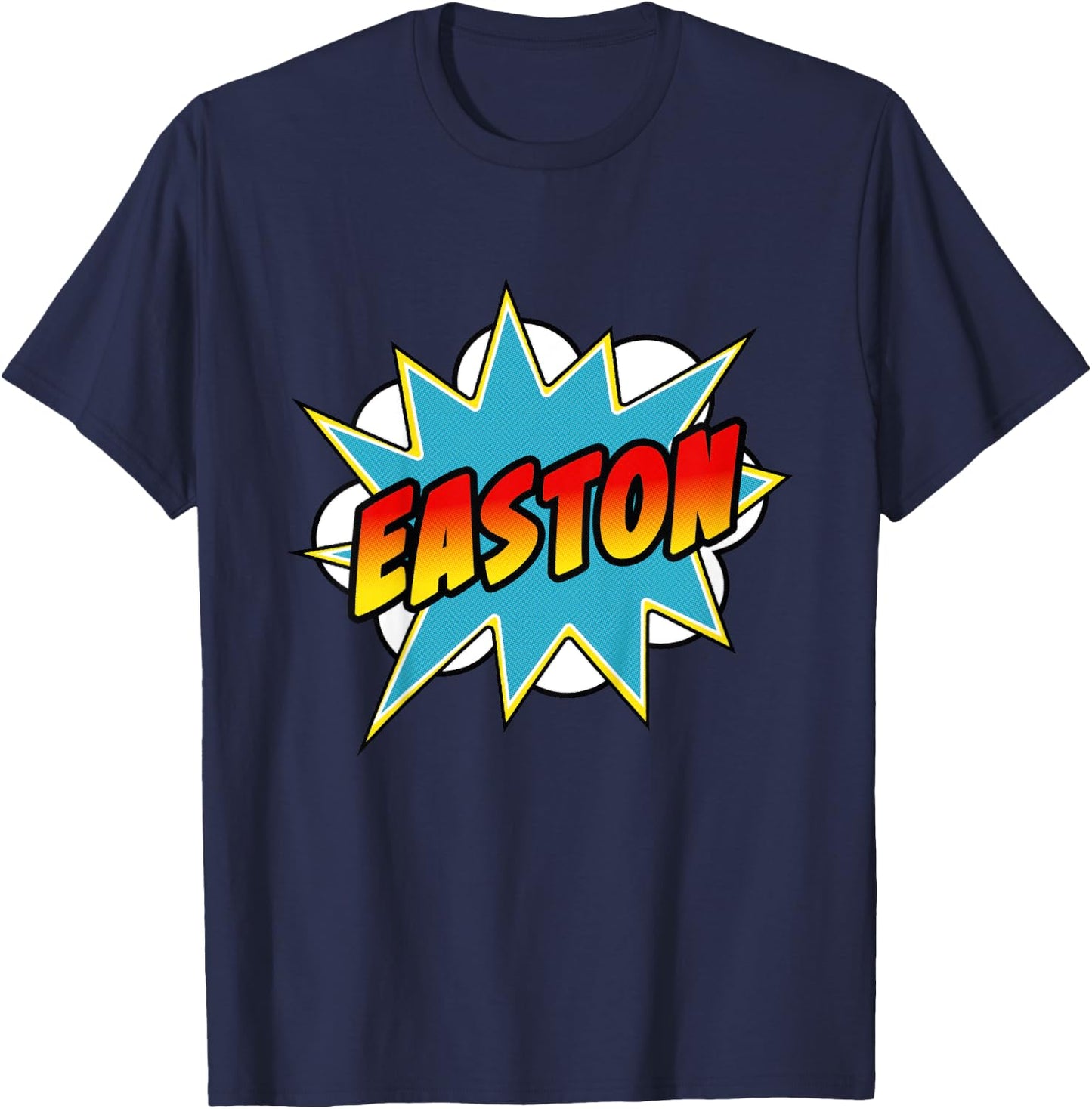 Kids Boys Easton Comic Book Superhero Name T-Shirt - T-Shirt | Navy