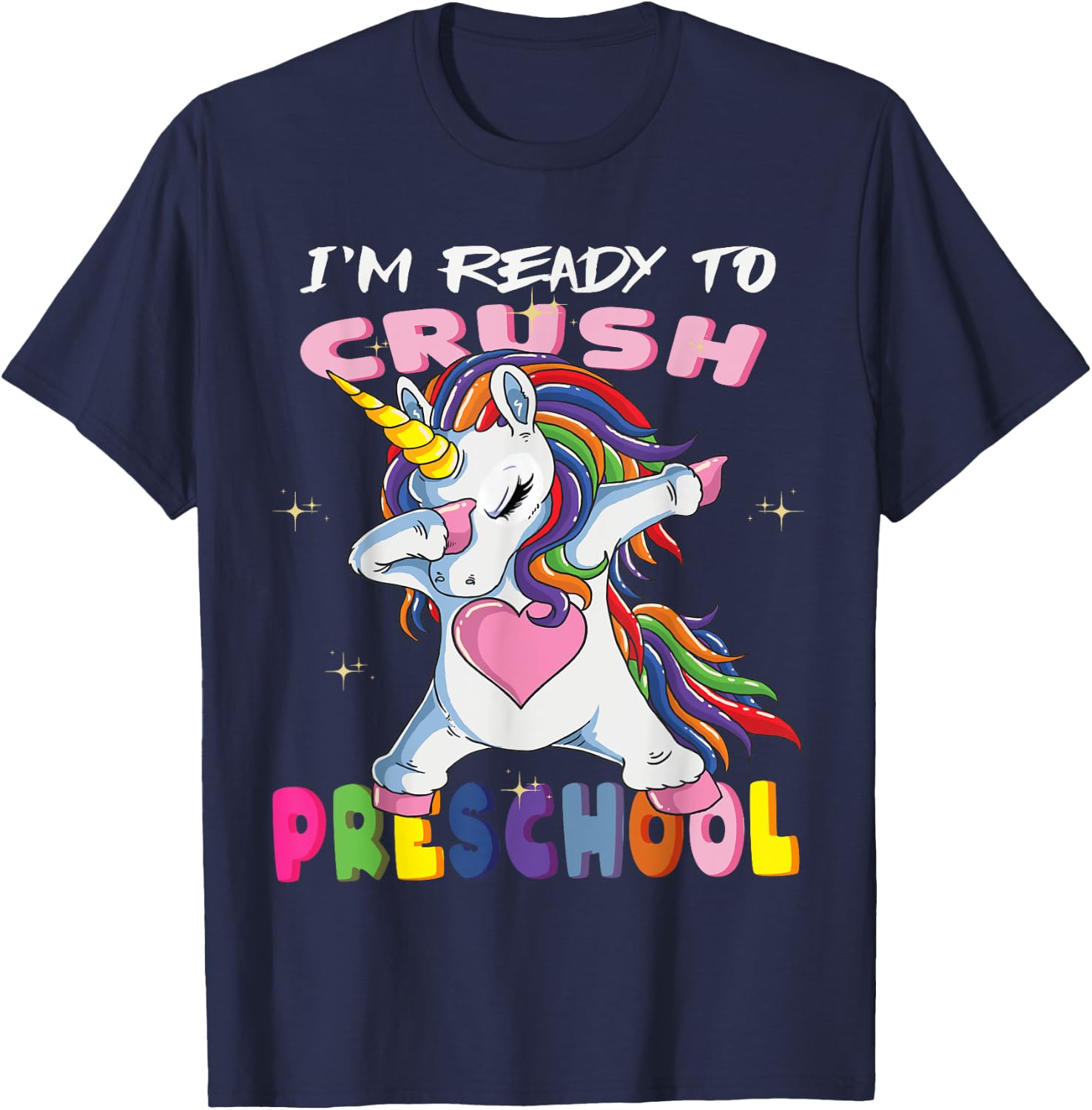 I'm Ready To Crush PreSchool Baby Unicorn T-Shirt - T-Shirt | Navy