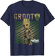 Kids Marvel Guardians Vol. 2 Baby Groot Shield Kids T-Shirt - T-Shirt | Navy