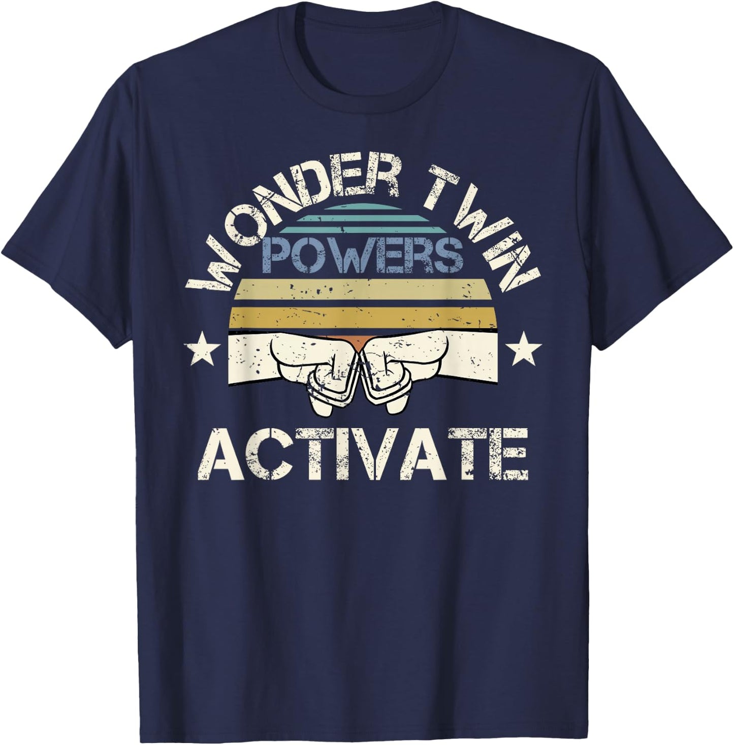 Wonder Twin Power Activated Design Sibling Design T-Shirt - T-Shirt | Navy