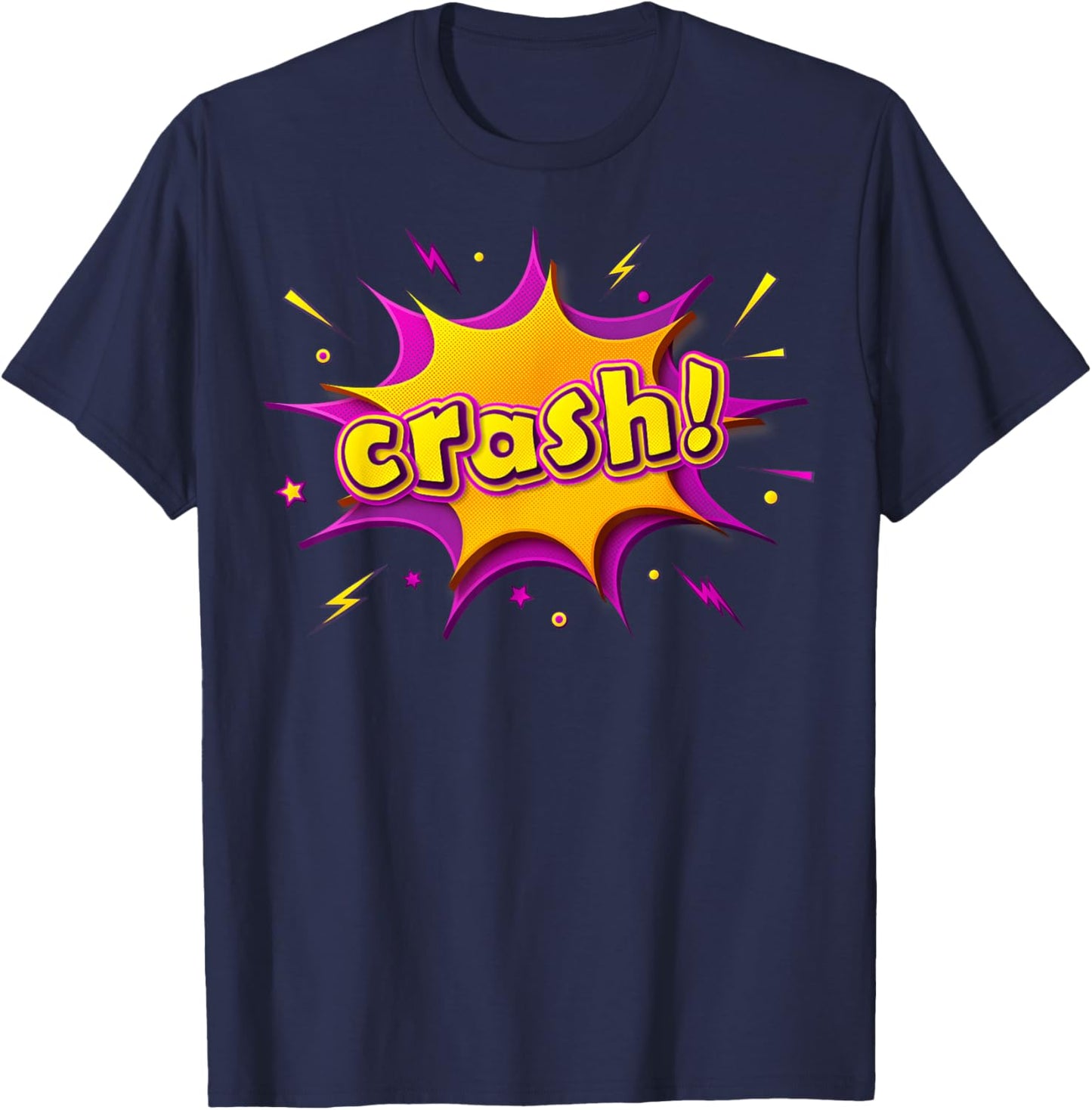 CRASH ! T Shirt | Amazing Graphic T-Shirt - T-Shirt | Navy