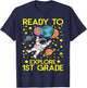 Boys 1st Grade Funny Astronaut Back to School First Grade T-Shirt - T-Shirt | Navy