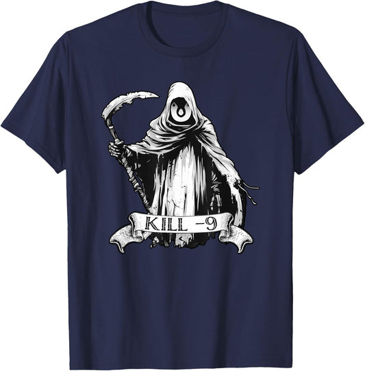 Kill Process Linux Coding & Nerd Pride Sudo Style Humor T-Shirt - T-Shirt | Navy