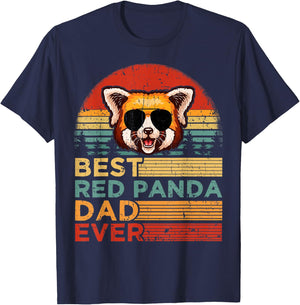 Vintage Best Red Panda Dad Ever Funny Red Panda Father's Day T-Shirt - T-Shirt | Navy