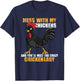 Mess With My Chickens And You'll Meet The Crazy Chicken Lady T-Shirt - T-Shirt | Navy