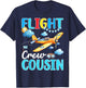 Flight Crew Cousin Birthday Squad Airplane Matching Family T-Shirt - T-Shirt | Navy