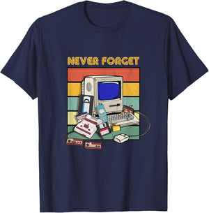 Never Forget Retro 1980s 90s Cassette Tape Music Lovers T-Shirt - T-Shirt | Navy