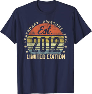 Legendary Awesome Epic 2012 Gifts Boys Girls 13th Birthday , Black, Small T-Shirt - T-Shirt | Navy