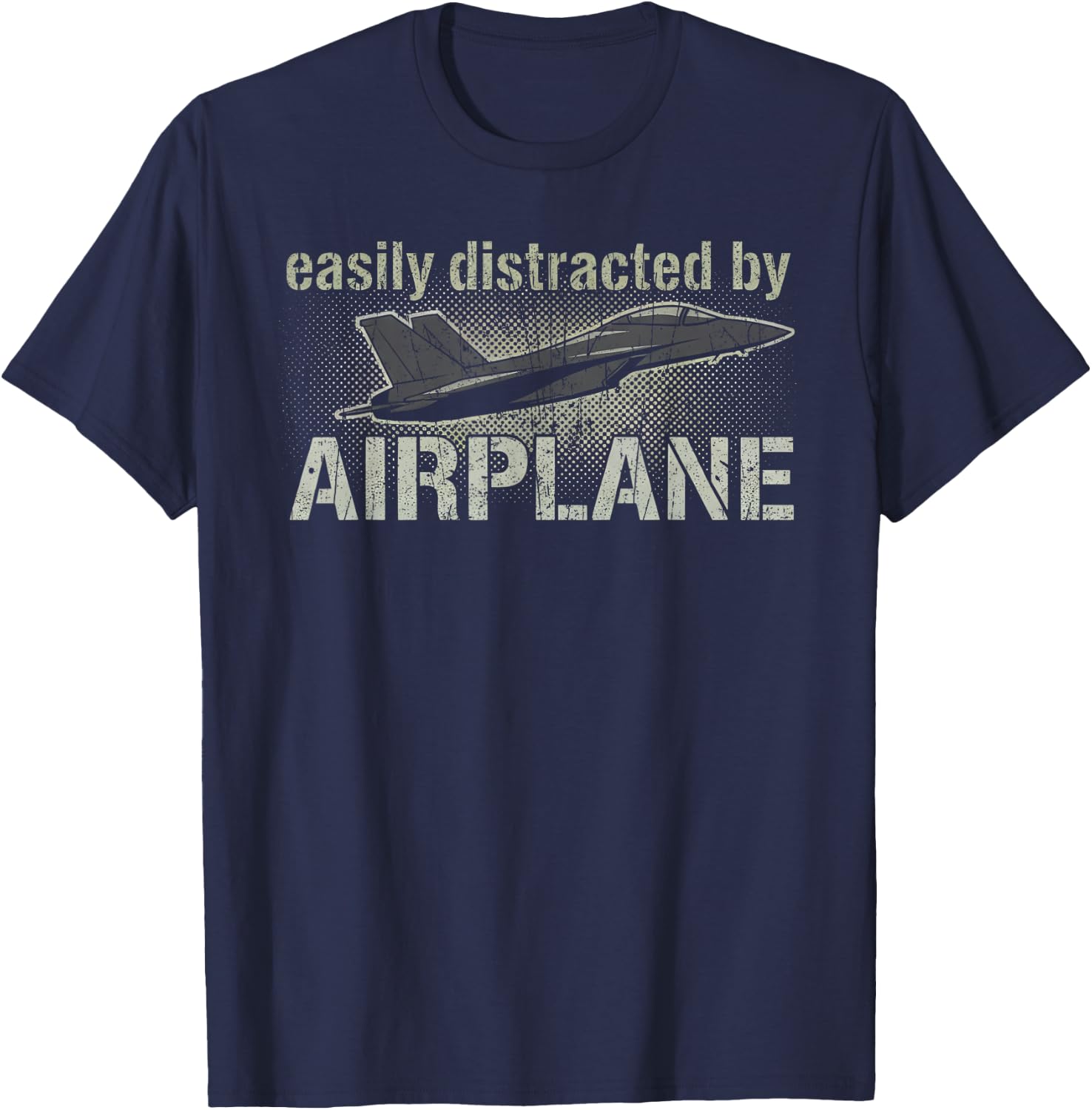 Easily Distracted by Airplanes T-Shirt - T-Shirt | Navy