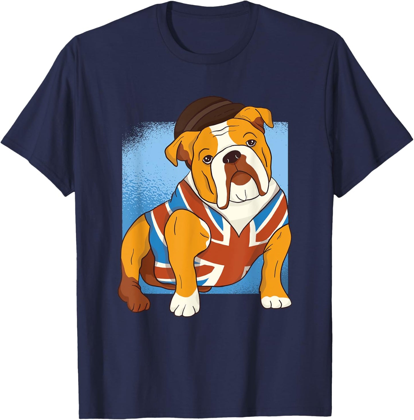 Union Jack British Flag UK British Isles English Bulldog Men Women Kids T-Shirt - T-Shirt | Navy
