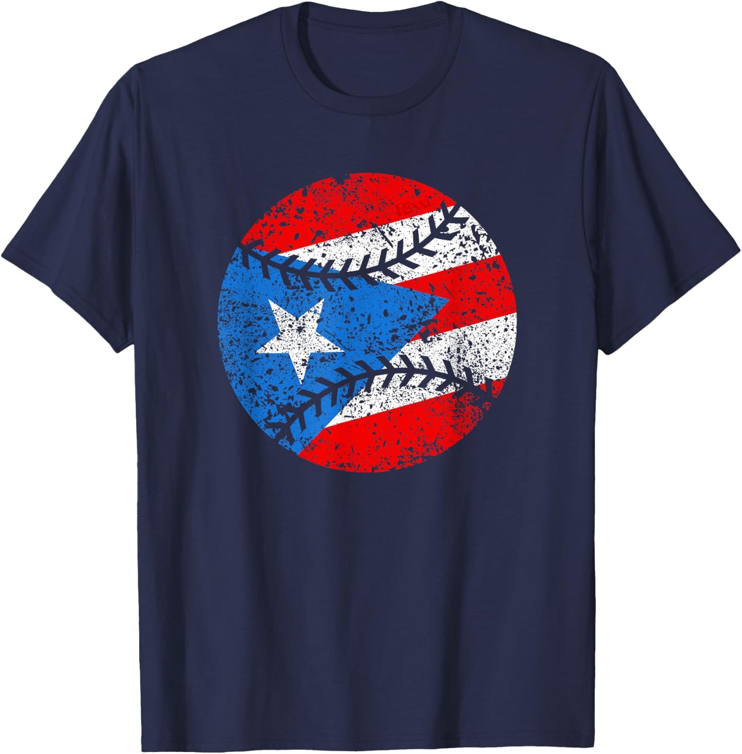 Puerto Rican Baseball Proud Boricua Flag Puerto Rico T-Shirt - T-Shirt | Navy
