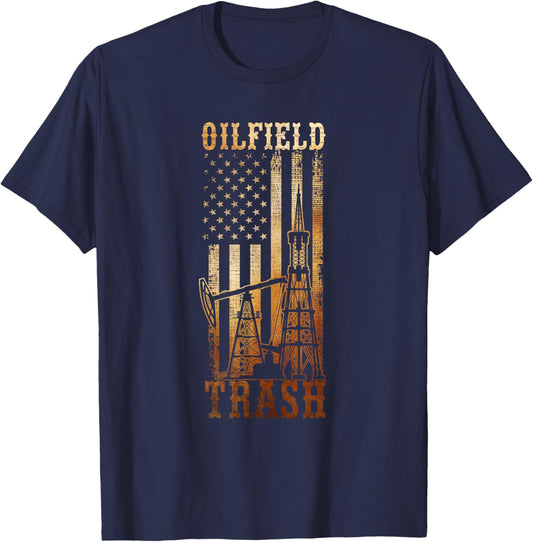 Oilfield Trash Not For The Weak For Oil Rig and Gas Workers T-Shirt - T-Shirt | Navy