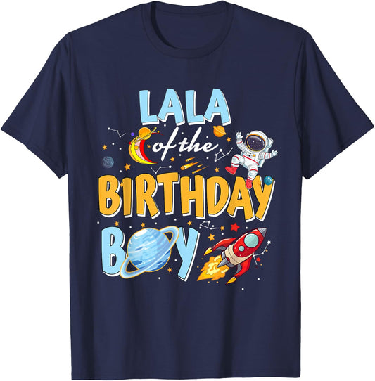 Lala Of The Birthday Boy Astronaut Family Space Planets T-Shirt - T-Shirt | Navy