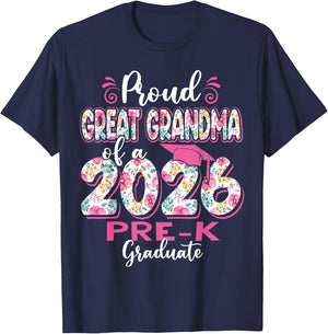 Proud Great Grandma of 2026 Pre-K Graduate Mothers Day Grad T-Shirt - T-Shirt | Navy
