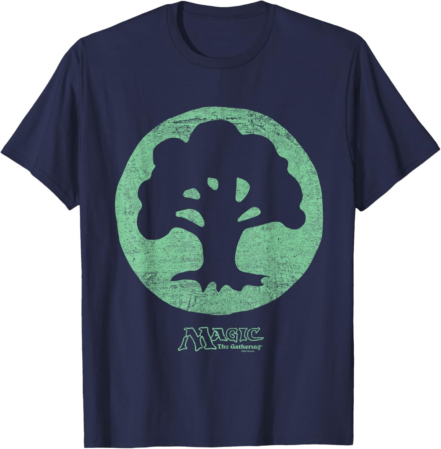 Magic: The Gathering Green Mana T-Shirt - T-Shirt | Navy