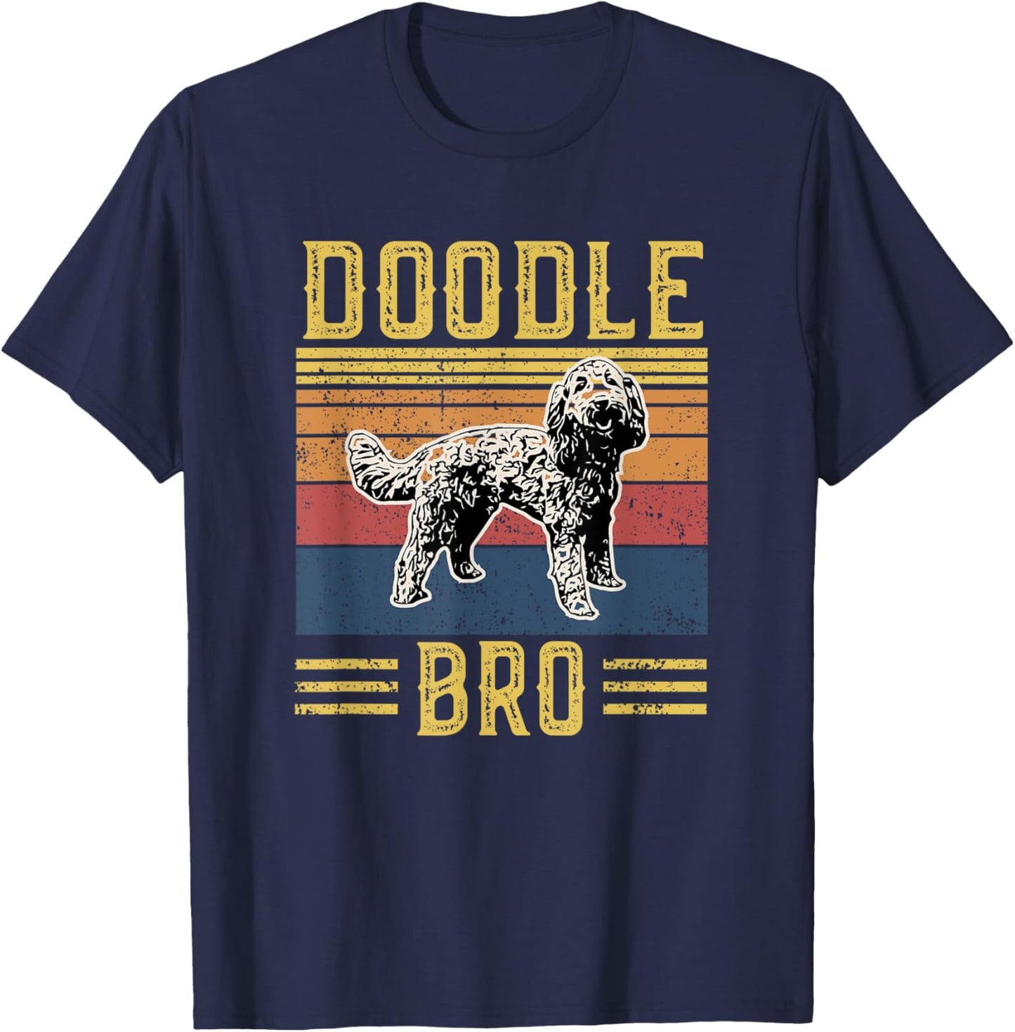 Vintage Doodle Bro Brother - Aussie Doodle & Goldendoodle T-Shirt - T-Shirt | Navy