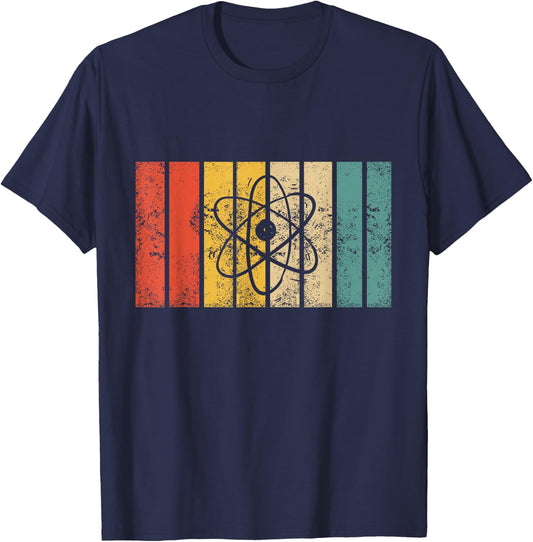 Physics Gifts & Accessories Retro Science Atom Vintage Physics - Black, Small T-Shirt - T-Shirt | Navy