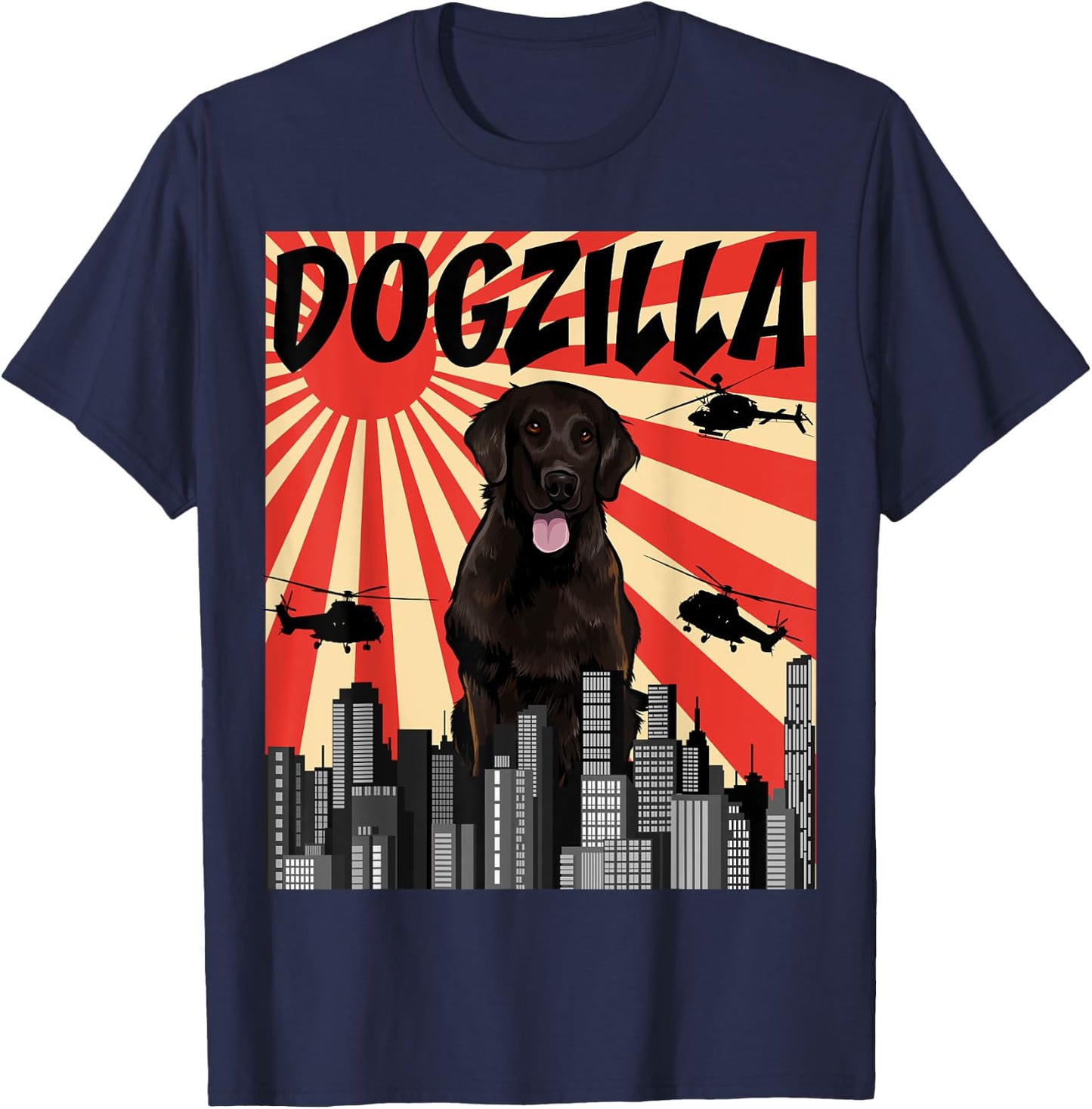 funny dog flat coated retriever Men Women Girls Kids T-Shirt - T-Shirt | Navy