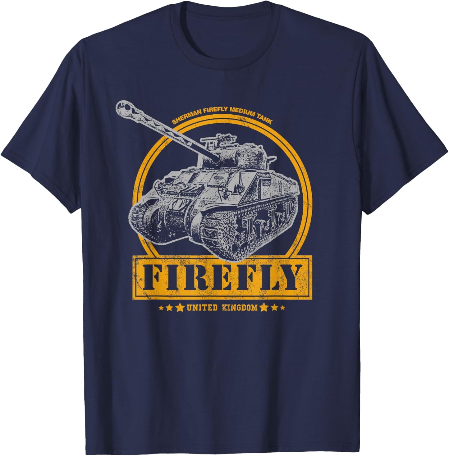 Sherman Firefly - WW2 Tank T-Shirt - T-Shirt | Navy