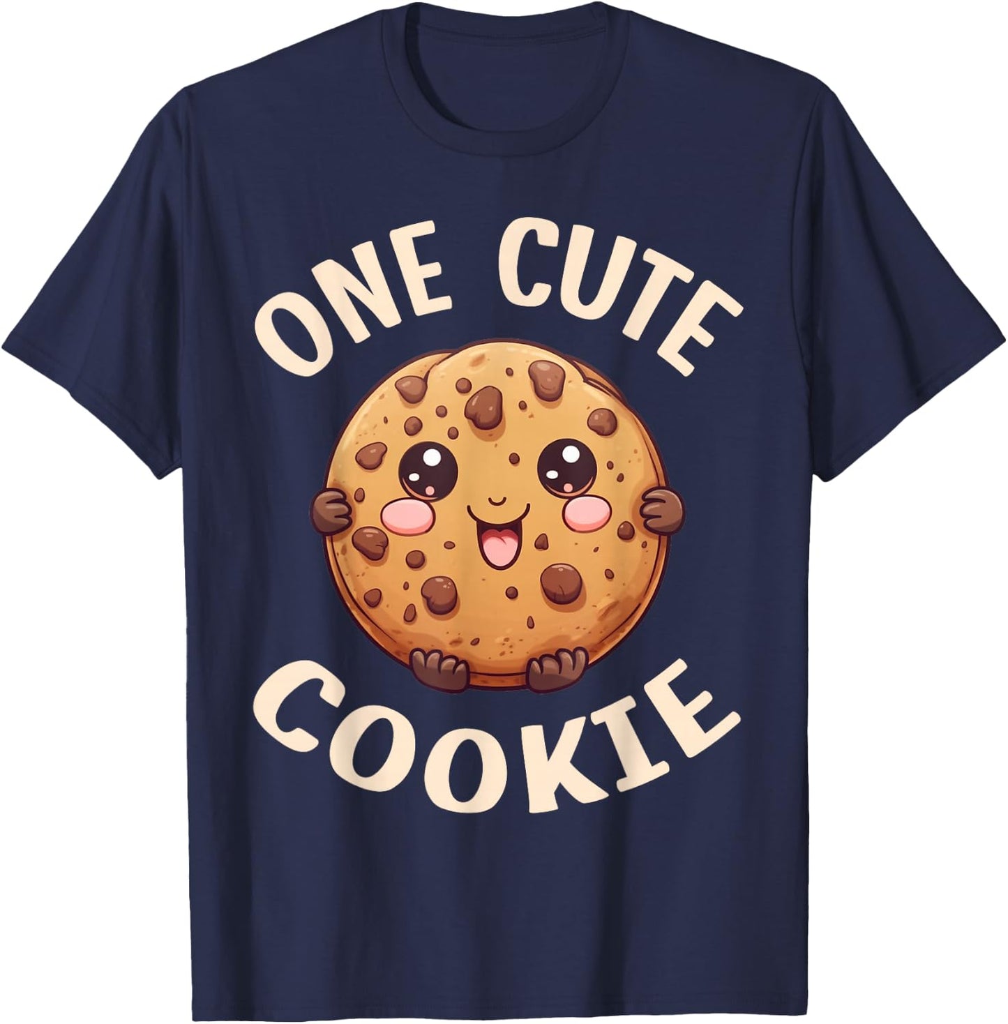 One Cute Cookie Chocolate Chip Kawaii Cookies T-Shirt - T-Shirt | Navy