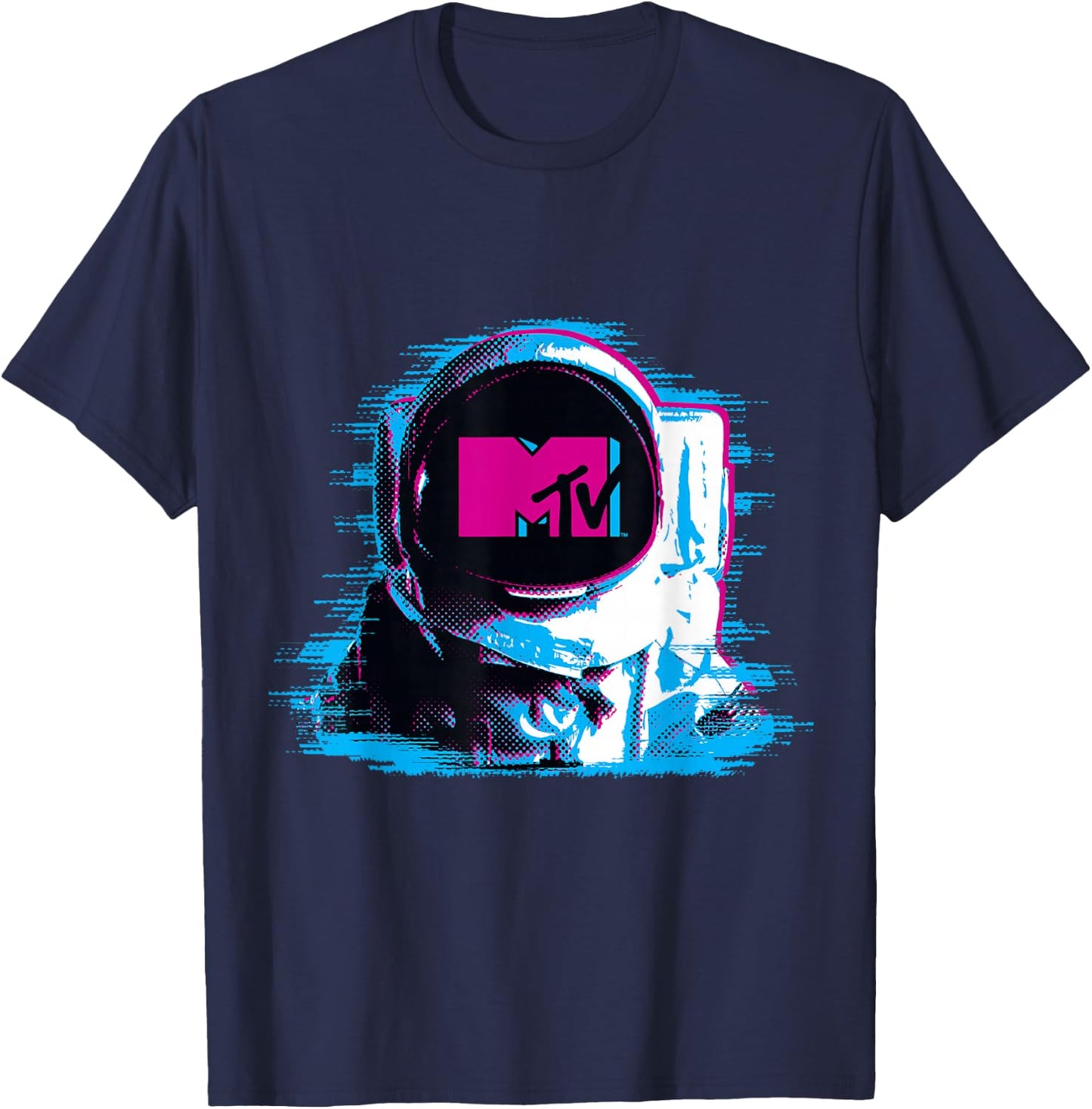 MTV VMA Astronaut Static Tech Logo Helmet T-Shirt - T-Shirt | Navy