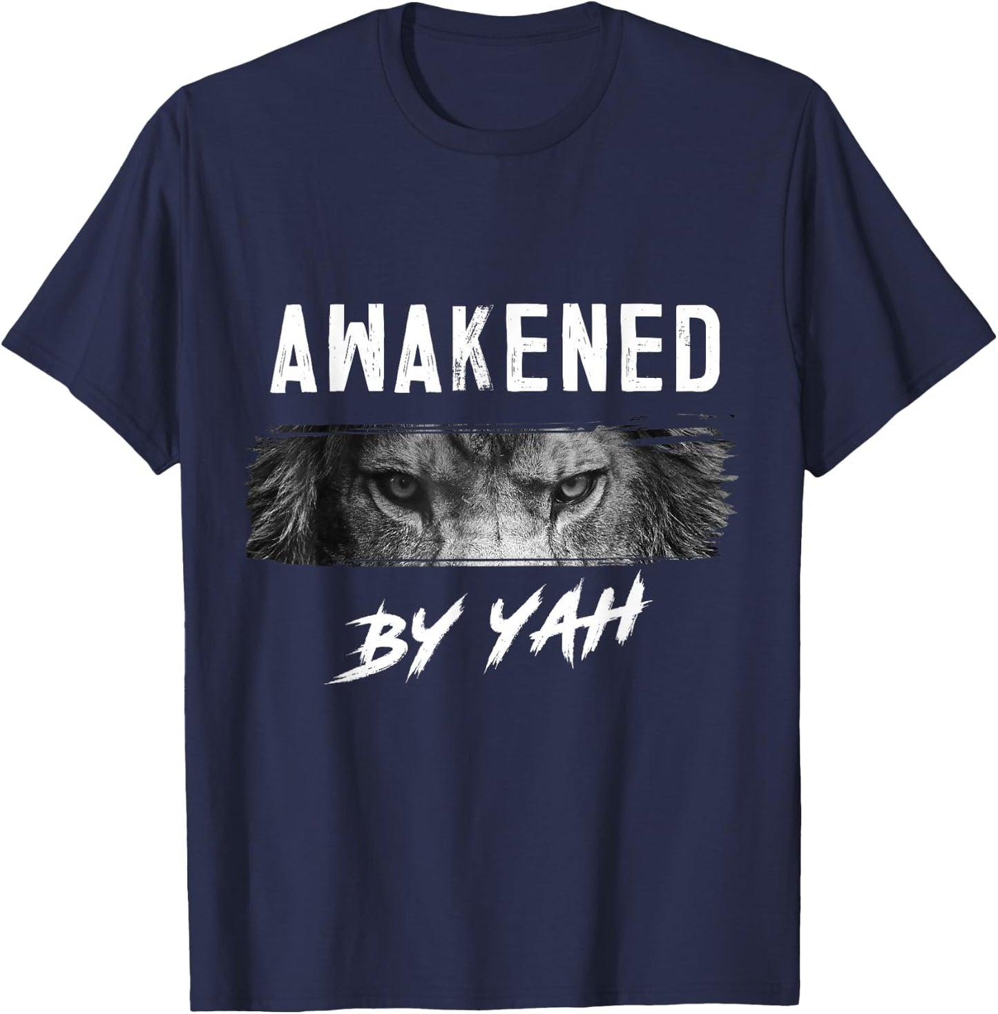 Awakened by Yah Hebrew Israelite Lion of Judah Jewish Small T-Shirt - T-Shirt | Navy