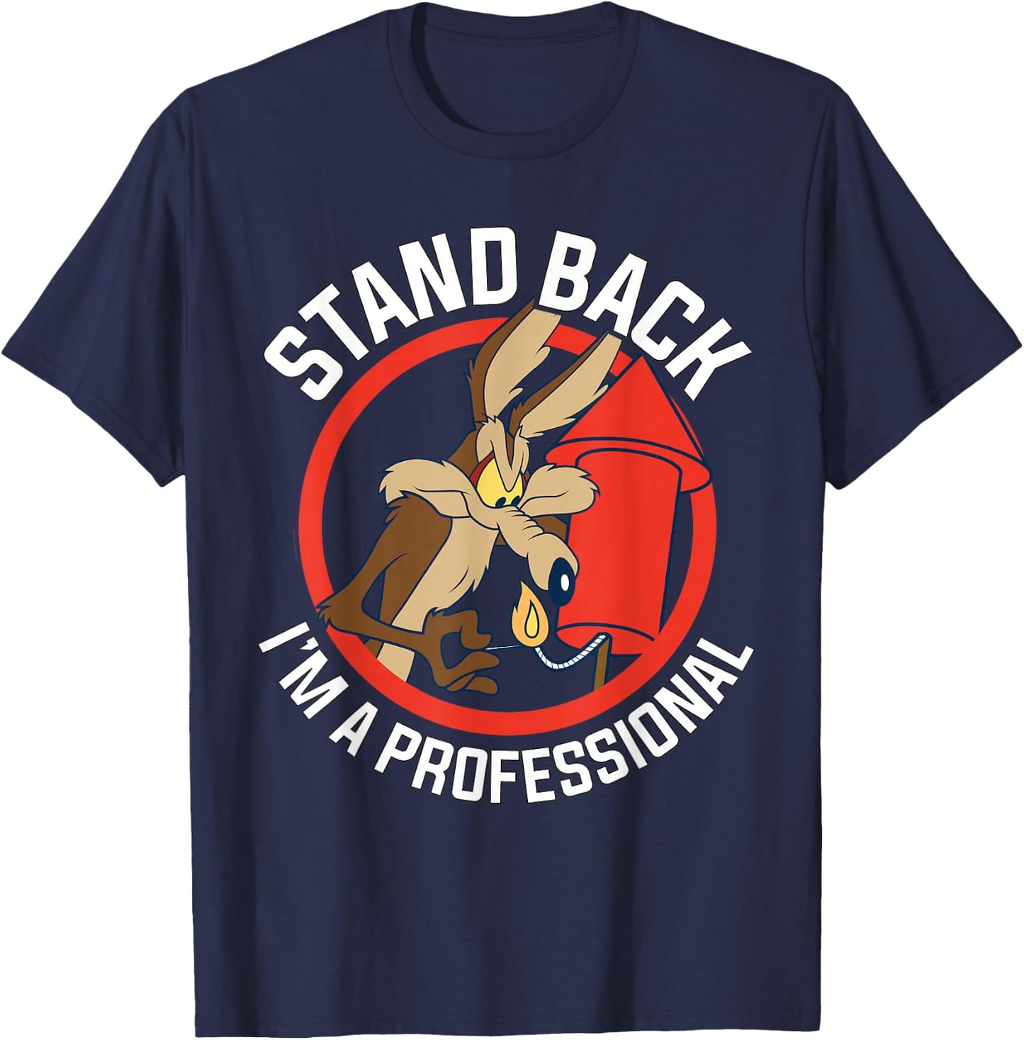 Wile E. Coyote Stand Back I'm A Professional T-Shirt - T-Shirt | Navy