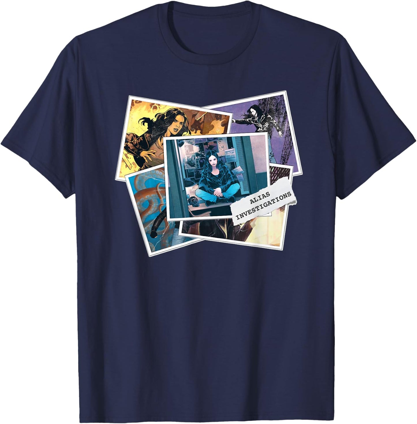 Marvel Jessica Jones Alias Investigations Photos T-Shirt - T-Shirt | Navy
